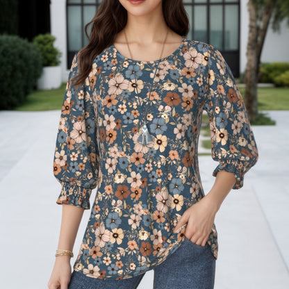 Blouse À Imprimé Floral Vintage