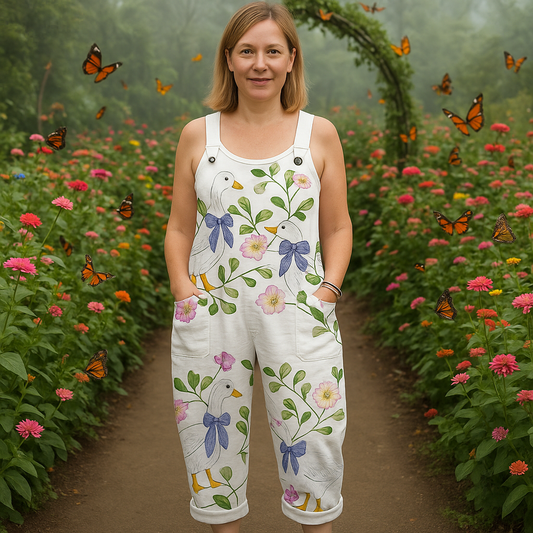 Vintage bloemen jumpsuit met wijde pijpen - Zacht comfort & Moeiteloze stijl