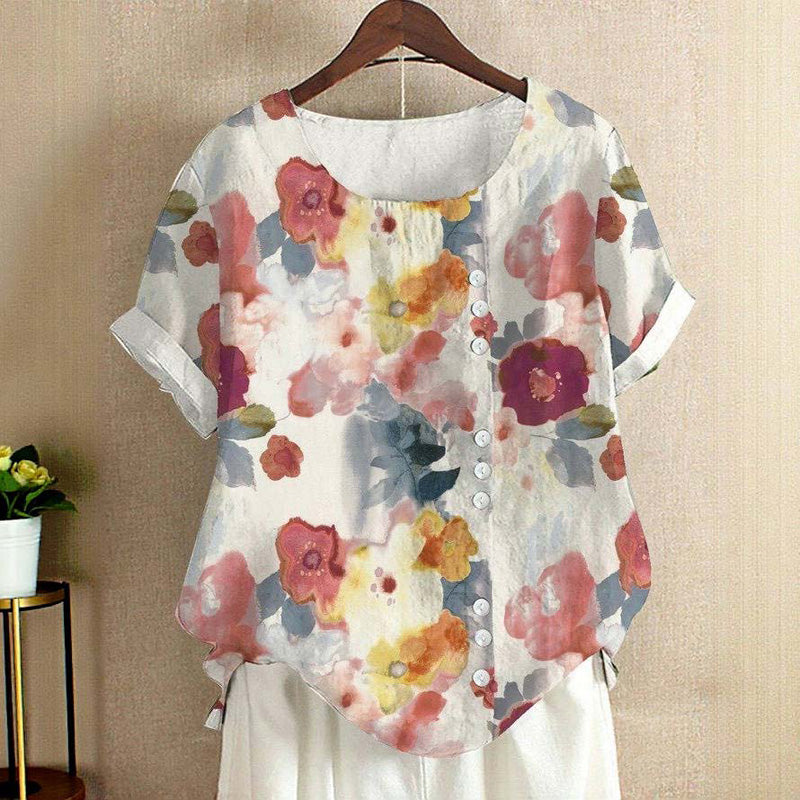 Blouse met vintage bloemenprint