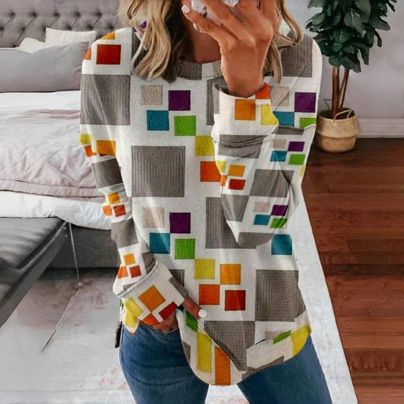 Casual Gekleurd Geruit T-shirt