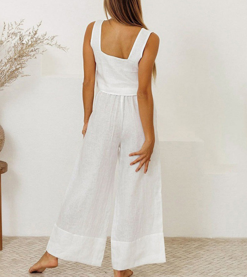 Rosea Set aus Minimalist Top und Hose mit weitem Bein