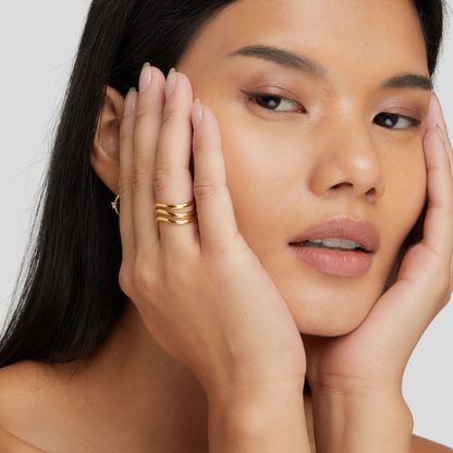 Kiya Gelaagde Gouden Ring