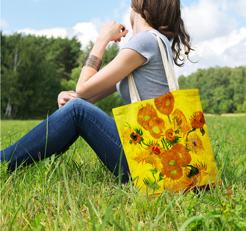 Barneys New York  | Sonnenblumen-Canvas-Tasche Kreative Kunst Selbstporträt Schultertasche Personalisierte Handtasche