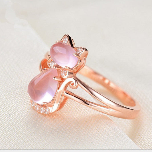Bague en cristal de chat pour femme - Liora