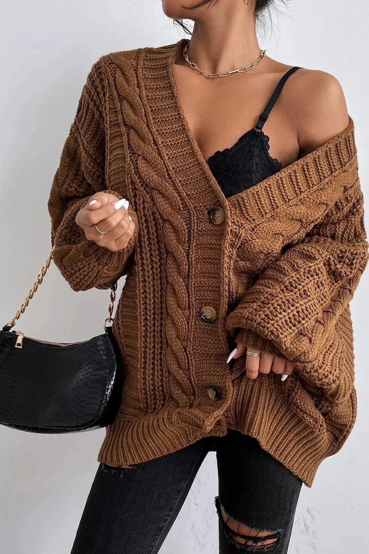 Rhonda - Grofgebreid Vest