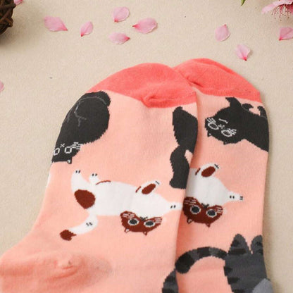 Chaussettes Décontractées À Motif Chat