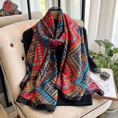 Vintage Sjaal met Geometrisch Patroon