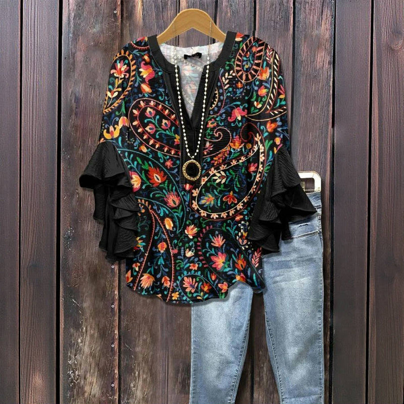 Theresa - Vintage blouse met bloemenprint