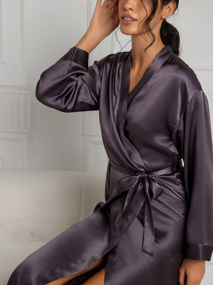 Elegante lange jurk van pure zijde voor dames
