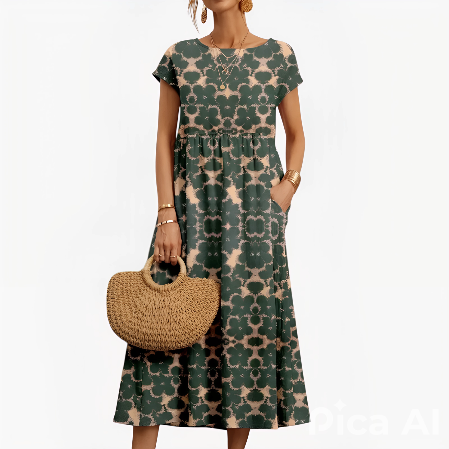 NORMA I LÄSSIGES GEBLÜMTES KLEID
