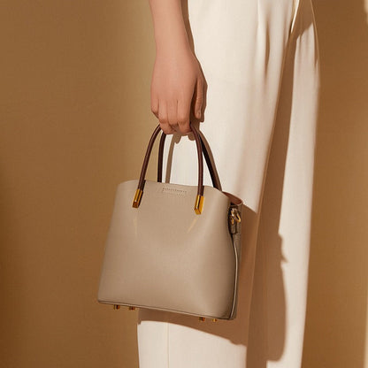 Sac seau femme en cuir grainé à double anse - Emilia