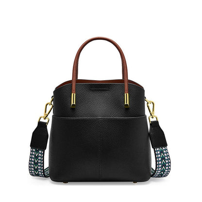 Sac seau femme en cuir grainé à double anse - Emilia