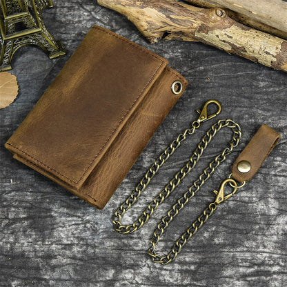 Herren Vintage Dreifach Lässig Echtleder Brieftasche 84024666X