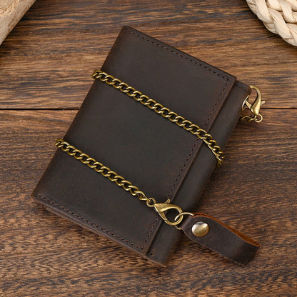 Herren Vintage Dreifach Lässig Echtleder Brieftasche 84024666X