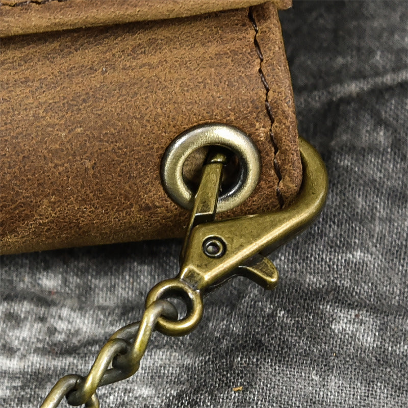 Herren Vintage Dreifach Lässig Echtleder Brieftasche 84024666X