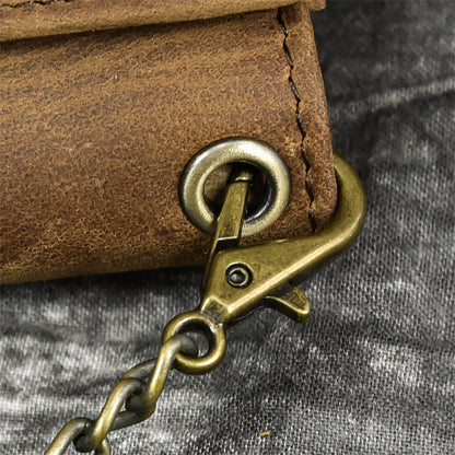 Herren Vintage Dreifach Lässig Echtleder Brieftasche 84024666X