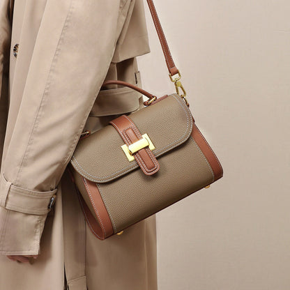 Sac à main pour femme en cuir texturé avec fermoir en métal - Natalia