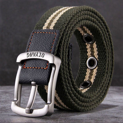 Heren casual canvas lederen riem met gesp MTA2217D6U