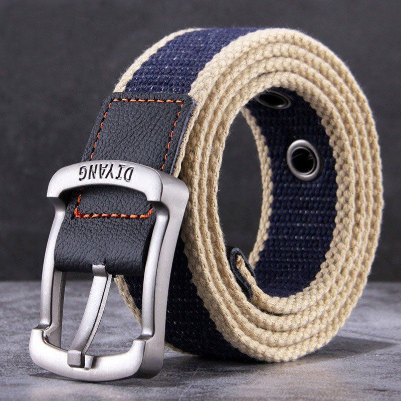 Heren casual canvas lederen riem met gesp MTA2217D6U