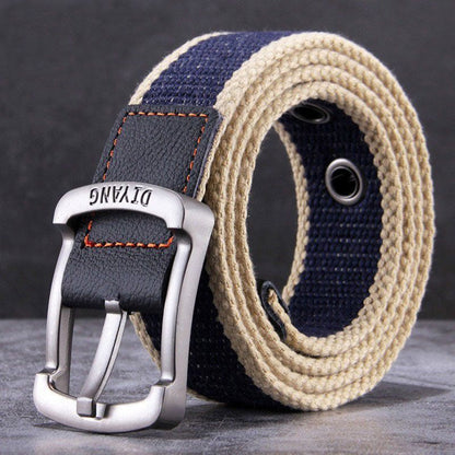 Heren casual canvas lederen riem met gesp MTA2217D6U
