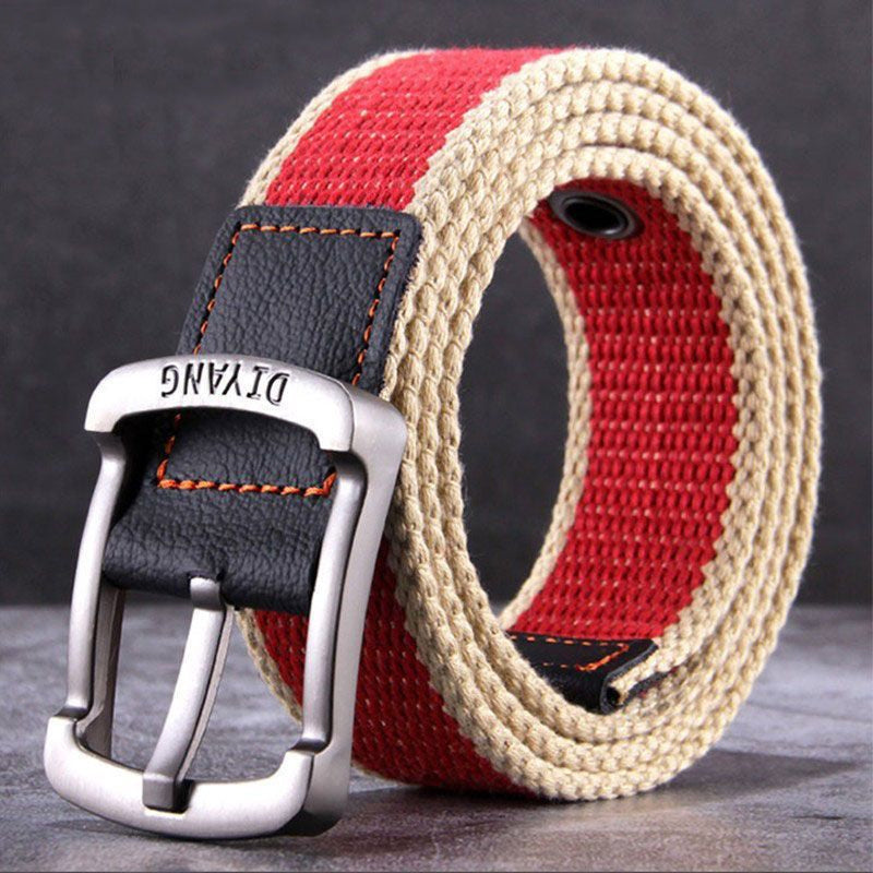 Heren casual canvas lederen riem met gesp MTA2217D6U