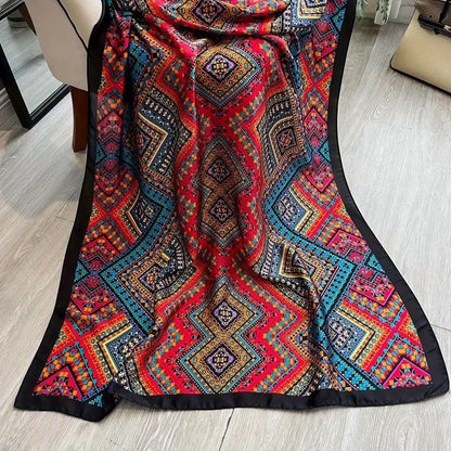 Vintage Sjaal met Geometrisch Patroon