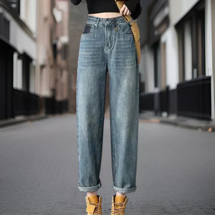Clara | Højhalsede Jeans med lige ben