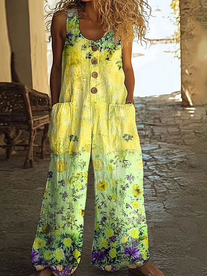 Violet | Vintage-overall met bloemenpatchwork