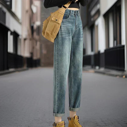Clara | Højhalsede Jeans med lige ben
