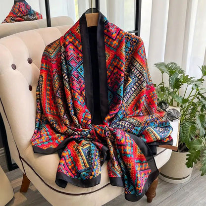 Vintage Sjaal met Geometrisch Patroon