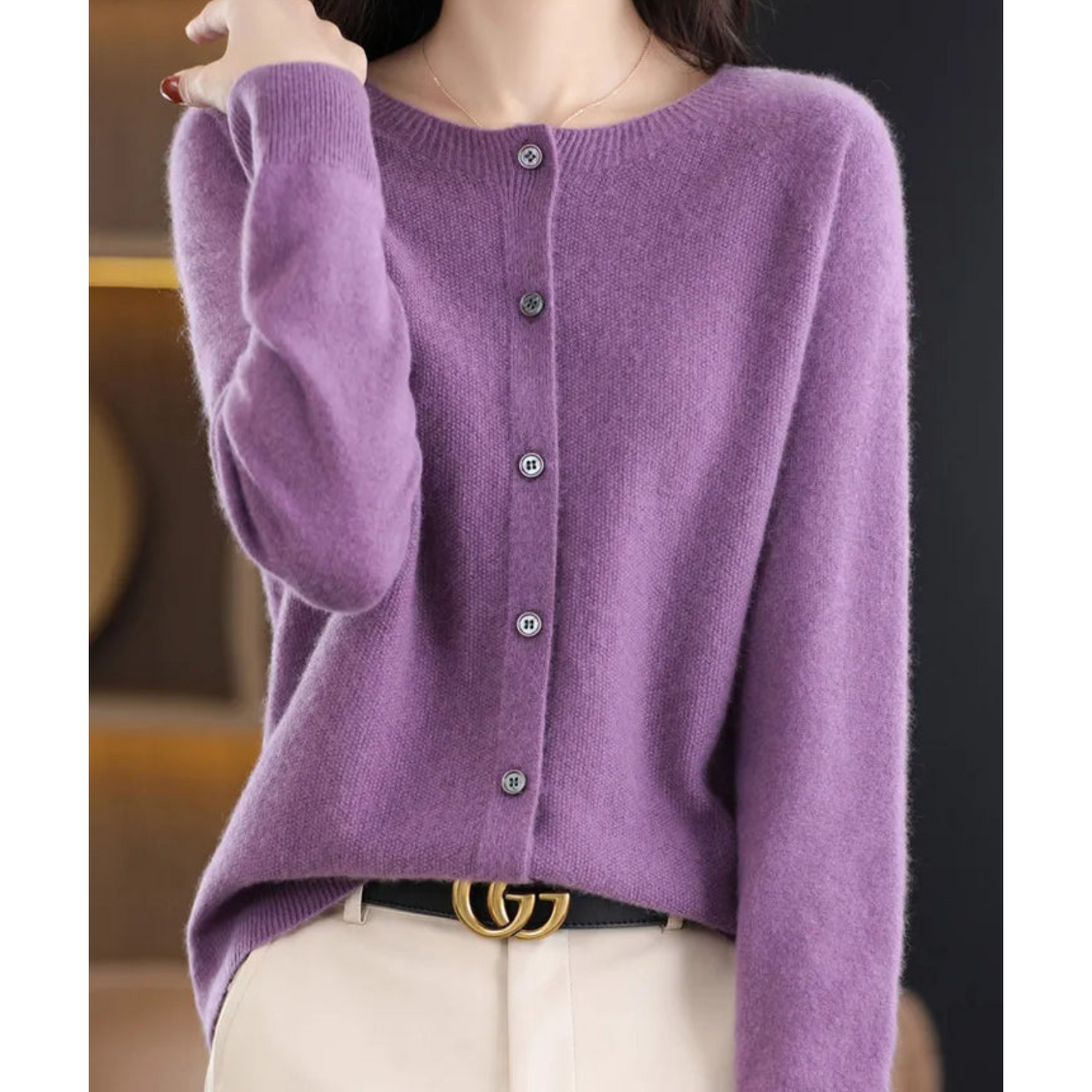 Victoria | Damen Strickpullover mit Rundhalsausschnitt aus reiner Merinowolle