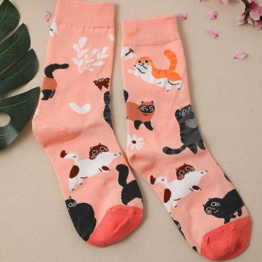 Chaussettes Décontractées À Motif Chat