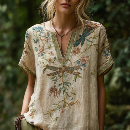 Bluse mit Vintage-Blumenmuster