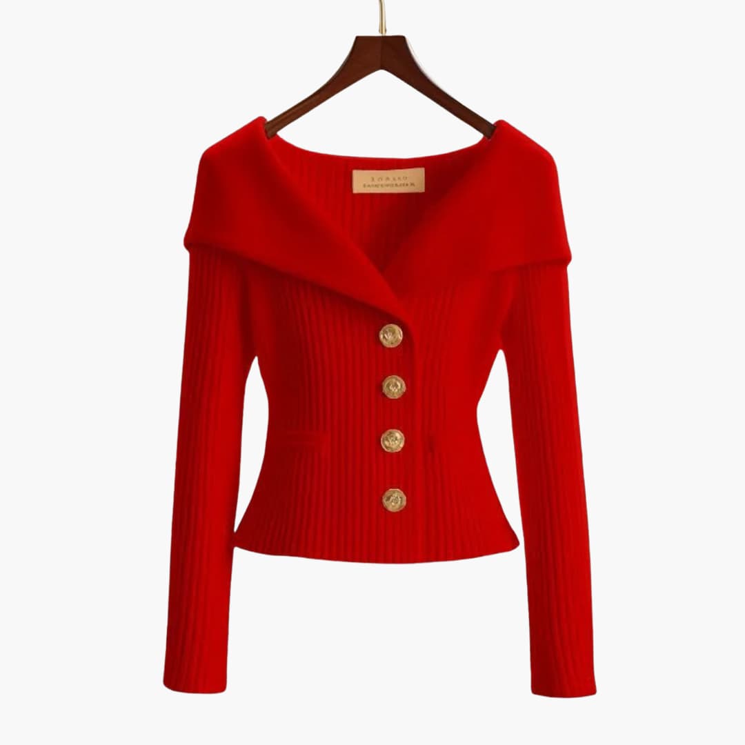 Kenny – Ribbed Button-Up Cardigan