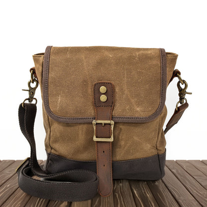 William – Kleine Canvas-Leder-Umhängetasche