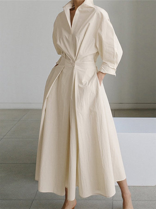 Brynn - Schickes Polo-Kragen A-Linien Swing-Kleid
