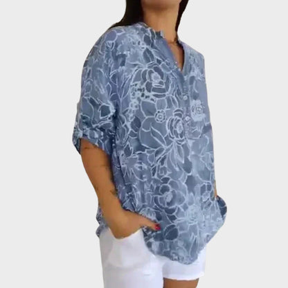 SABINA – GEFALTETE BLUSE MIT KNÖPFEN