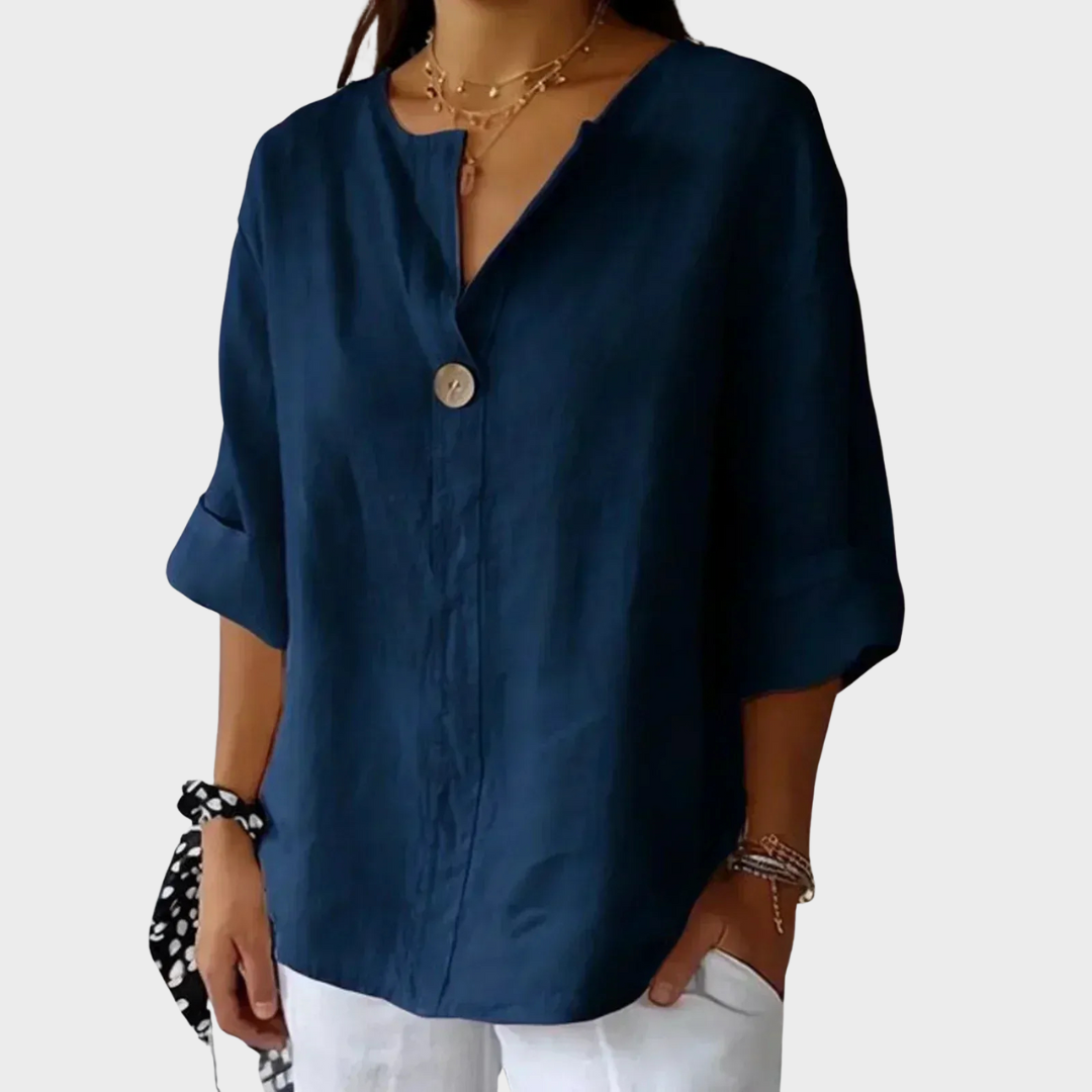 SILVIA – LÄSSIGE BLUSE MIT V-AUSSCHNITT