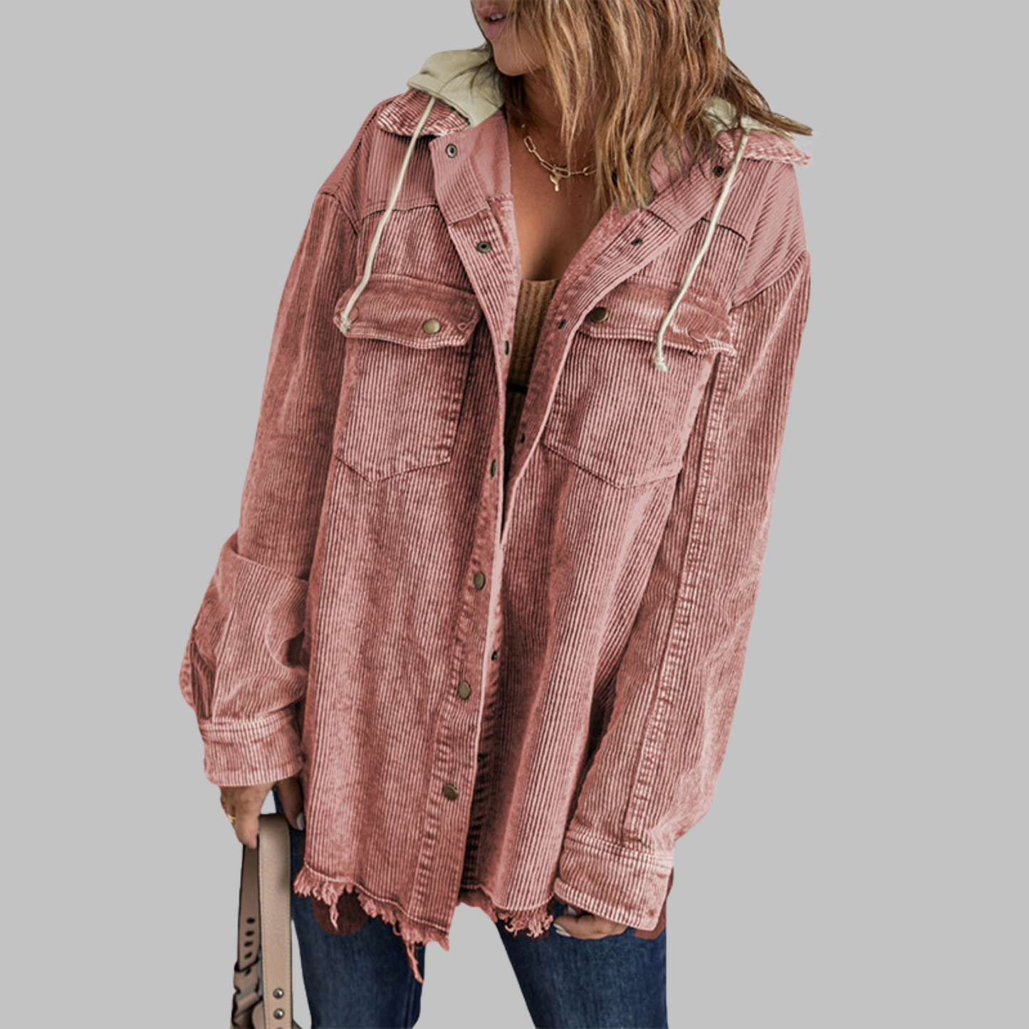 DABRINA™ – Klassische Kapuzenjacke mit Knopfleiste und langen Ärmeln