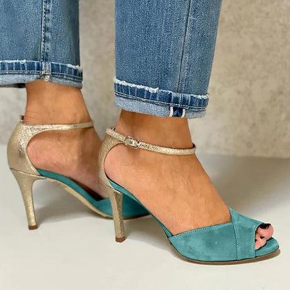 Liv™ | Peep-toe naaldhakken met bandjes en sluiting
