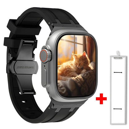 Onyx Titan Silikon Apple Watch Armband