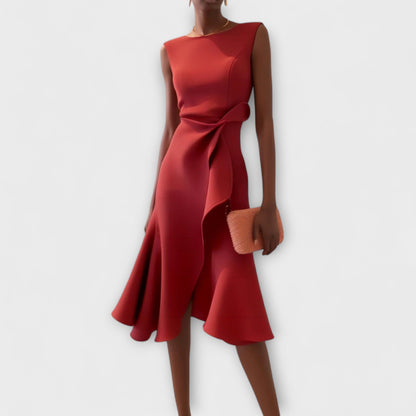 Juliette™ – Drapiertes asymmetrisches Midikleid