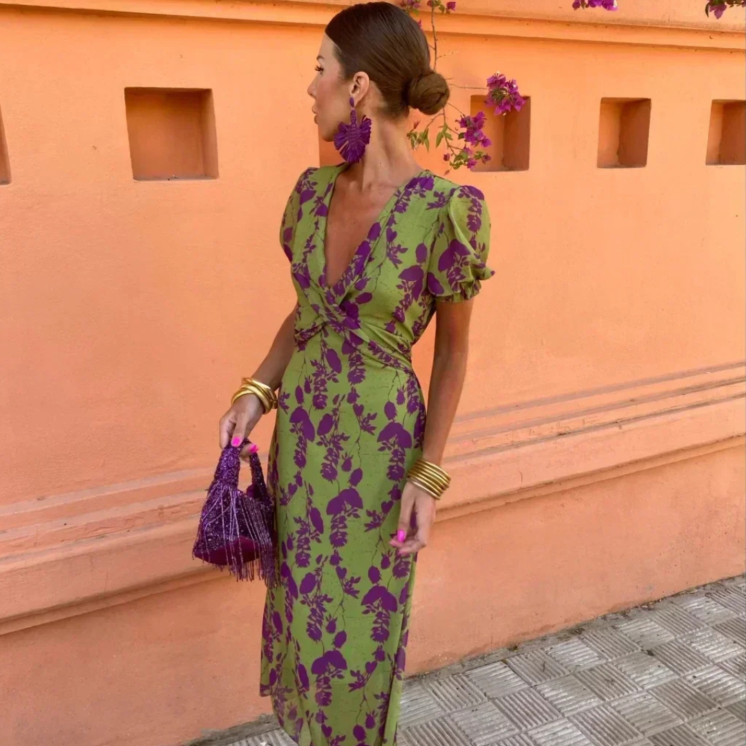 Wendy™ – Elegant Midi Dress in Soft Tencel Blend