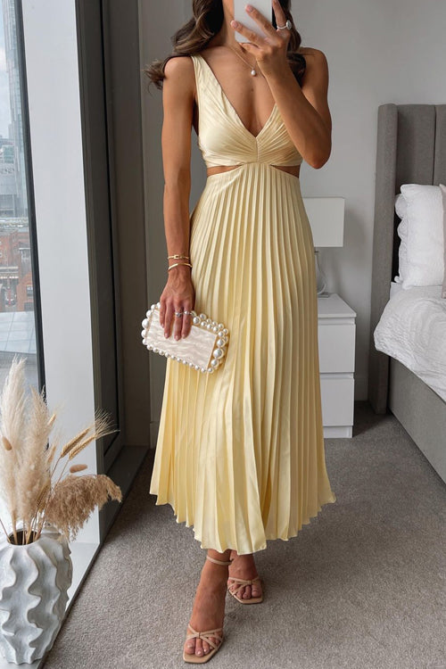 Rhiannon - Lange Maxi Jurk met V-hals en Hoge Taille