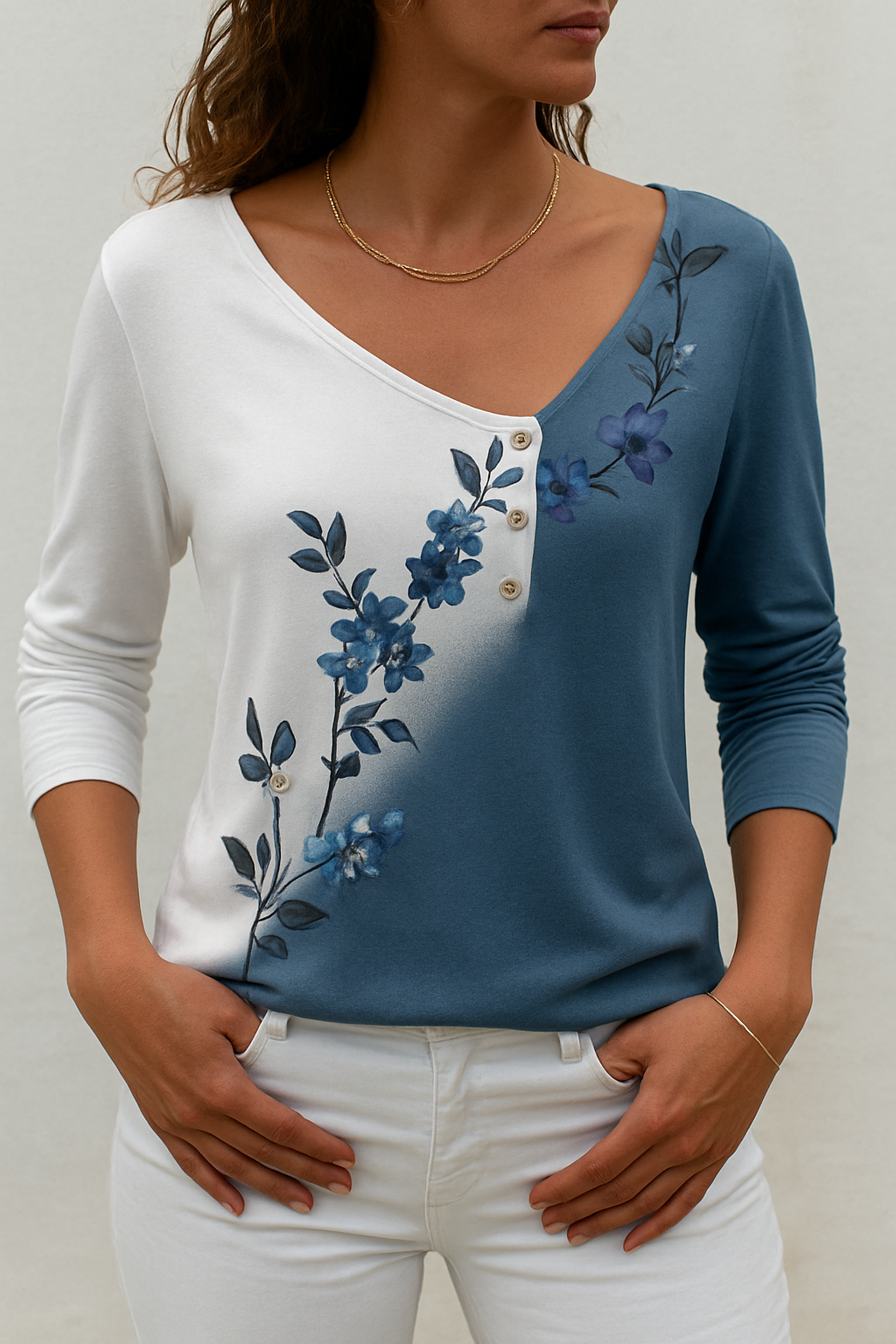 Barneys New York | Bloemen Contrasterende Kleur Kunst T-Shirt