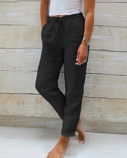 LIVIA™ | Luchtige linnen broek met stretch-comfort