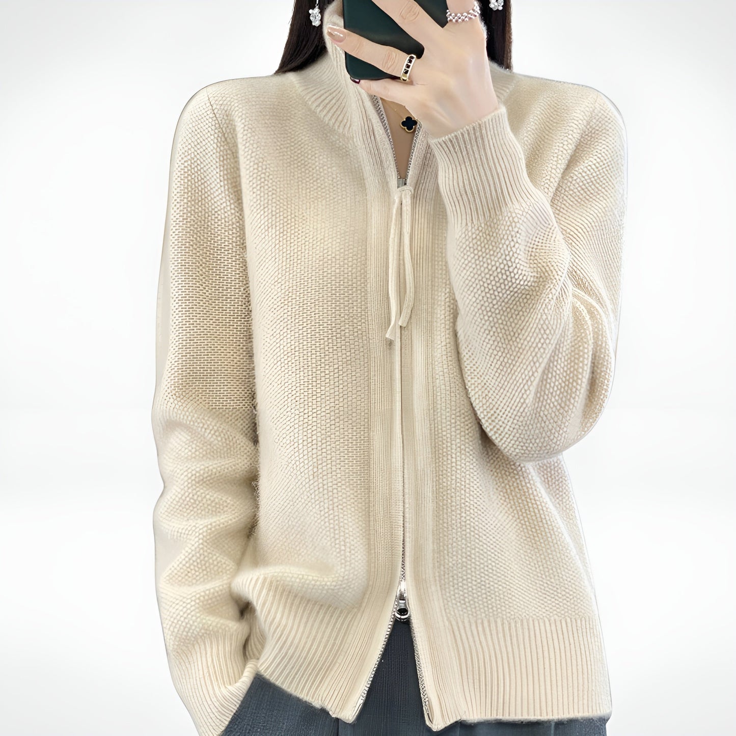 Giovana – Kaschmir-Cardigan mit Reißverschluss