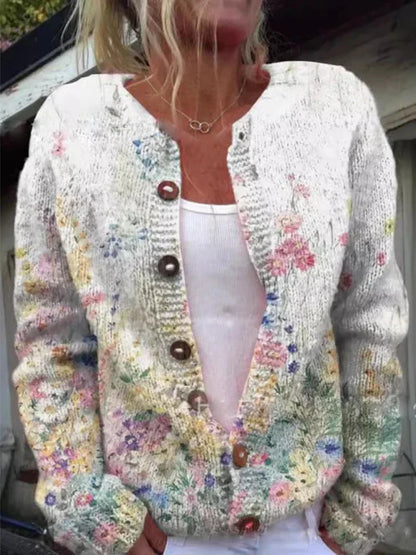 LILA | Blumenmusterpullover