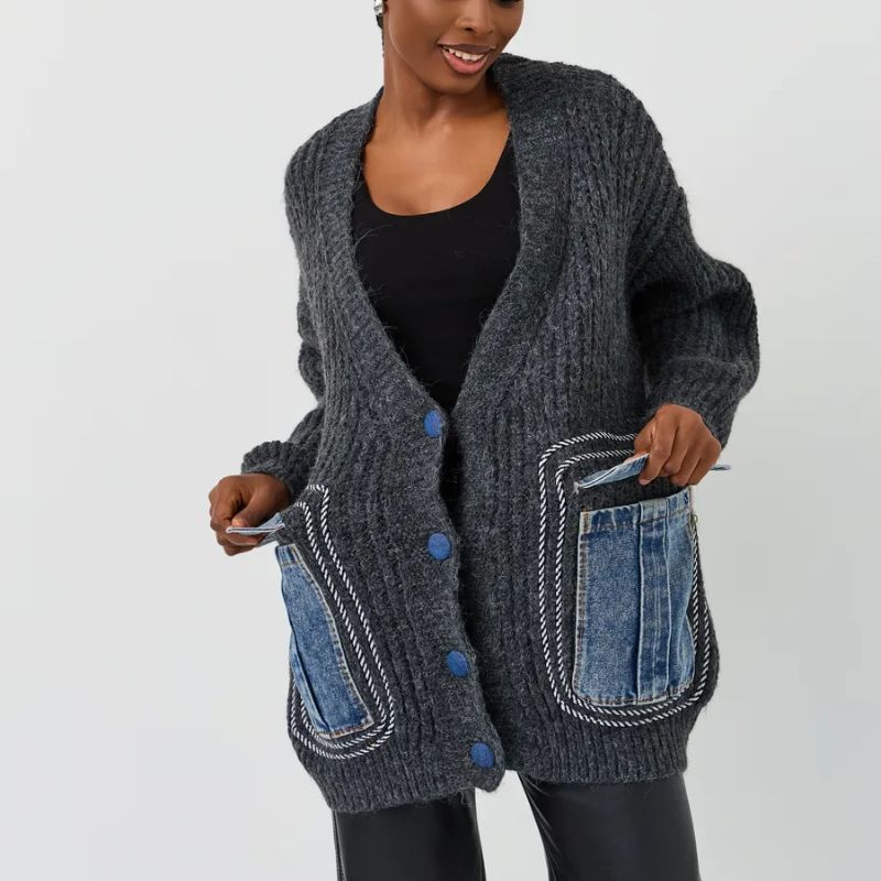 Marone Strickjacke
