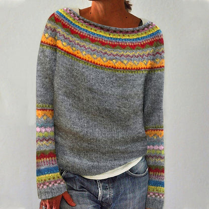 Lexi - Retro Scandinavische Patroon Herfsttrui